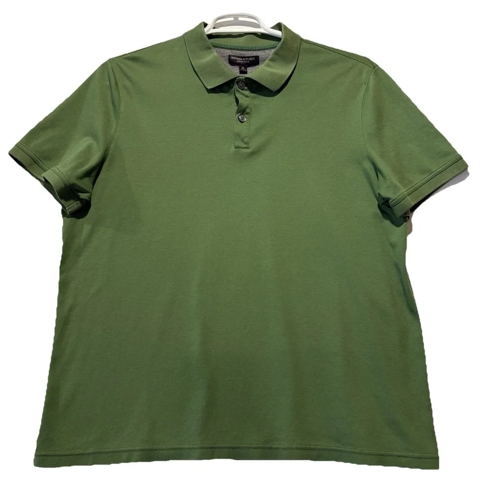 Banana Republic Men's‎ Short Sleeve Luxe Touch Polo Green Medium